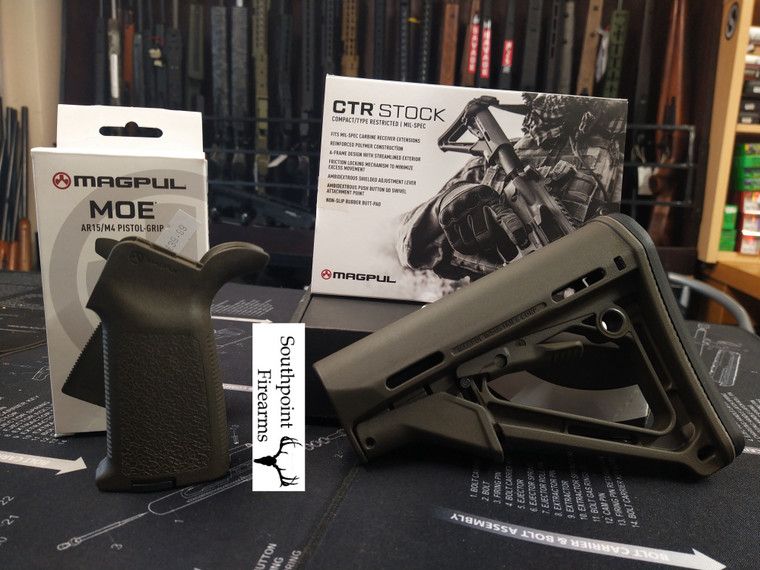 MAGPUL CTR Carbine Stock – Mil-Spec ODG + MOE Grip