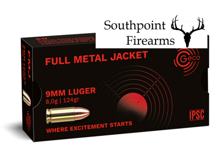 GECO 9 mm Luger FULL METAL JACKET Box of 50 Rounds