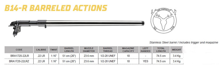 Bergara Barreled Actions B14-R  .22LR PRS