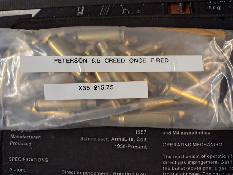 Peterson 6.5 Creedmoor Brass Once fired x35