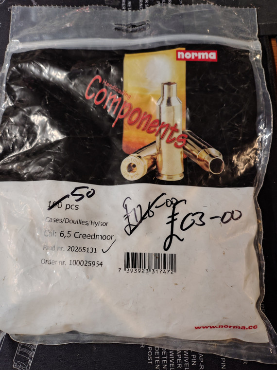 Norma 6.5 Creedmoor Brass New x50