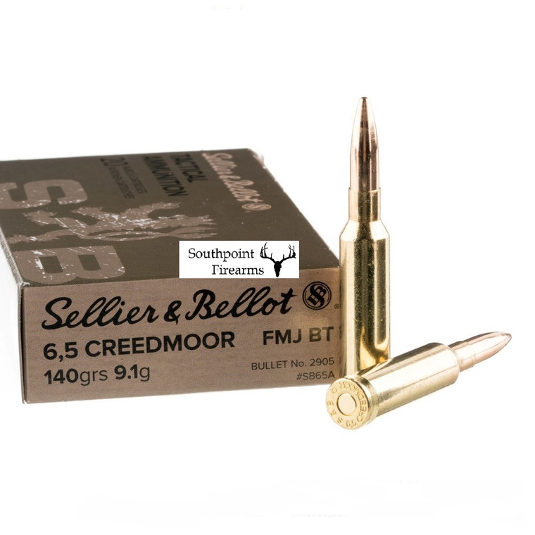 6.5 mm Creedmoor Ammo by Sellier & Bellot - 140gr FMJBT -20 Rds