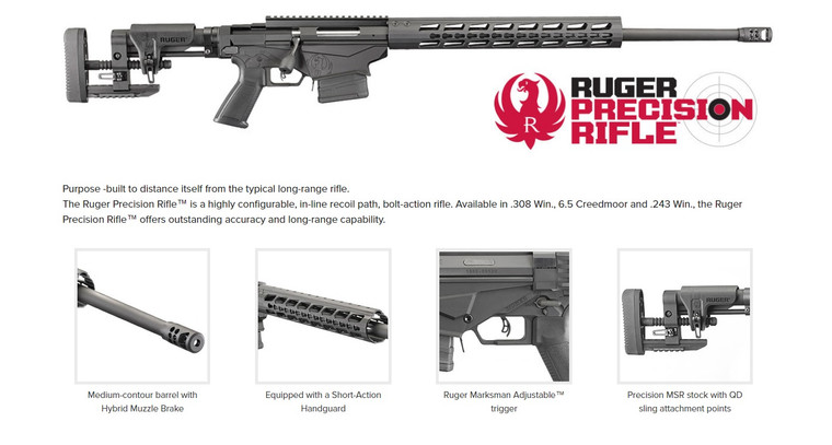 RUGER PRECISION RIFLE -.308 Win., 6.5 Creedmoor and .243 Win.