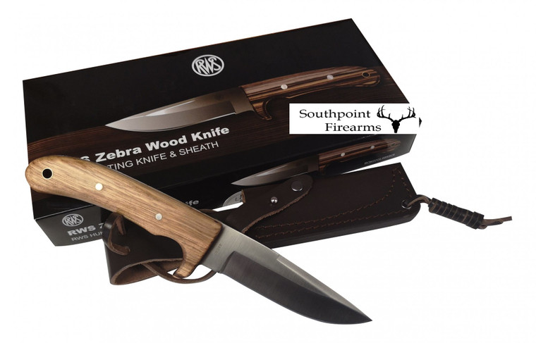 RWS  Hunting knife -fixed 11cm Blade -Zebra Wood Handle