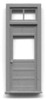 34″ x 6-10″ PANELED DOOR WITH WINDOW AND FRAME WITH TRANSOM