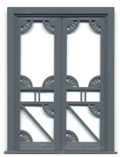 DOUBLE OPEN-SCROLLWORK DOORS WITH FRAME (see single door #3810 below)