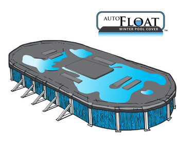 Auto-Float Carbon Black 3 in 1 Above Ground Winter Pool Cover. 20 Year Warranty,