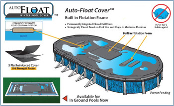Auto-Float Carbon Black 3 in 1 Above Ground Winter Pool Cover. 20 Year Warranty,
