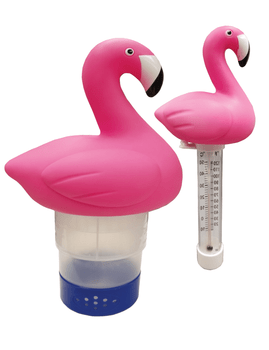 Flamingo Thermometer and Chlorine Floating Feeder