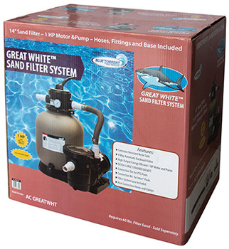 Great White Sand Filter System with 1 HP Blue Torrent Pump