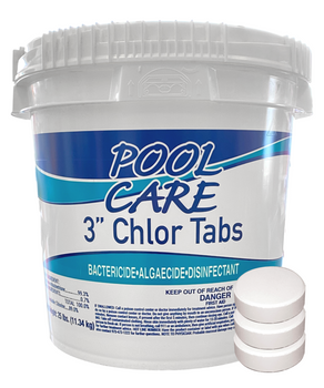 25 lbs Jumbo 3" Tab Swimming Pool Chlorine 99% Trichloro-S-Triazinetrone 
