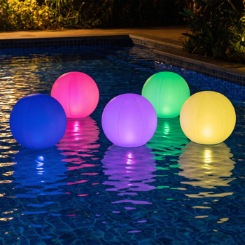 LED Inflatable Solar Globe Lights - Waterproof Grommet for Hanging Option