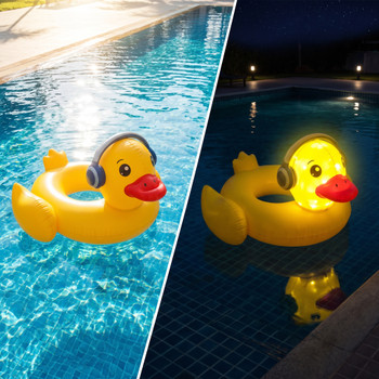 Solar LED Inflatable Duck Swim Ring