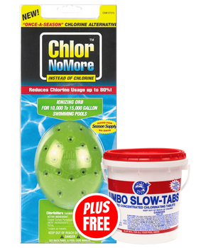 Chlor NoMore Green Orb + 8 Lbs Jumbo Tab Chlorine For Pools Up 15,000 Gallons 