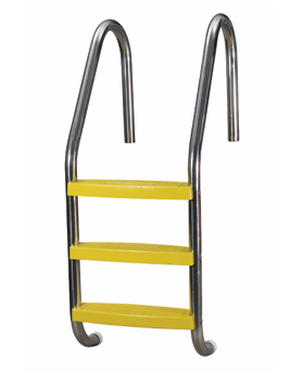 3 Step Ig Ladder Yellow Steps 304 Stainless Steel