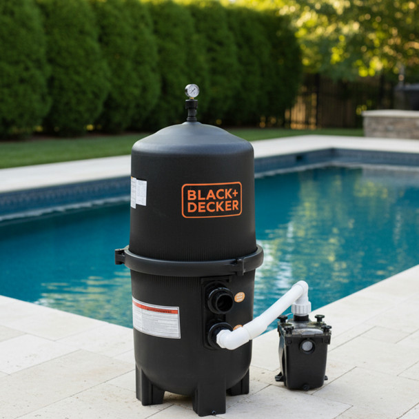 BLACK + DECKER 525 Q4 Cartridge Filter Tank & 1.5HP Dual Voltage Single Speed Pump