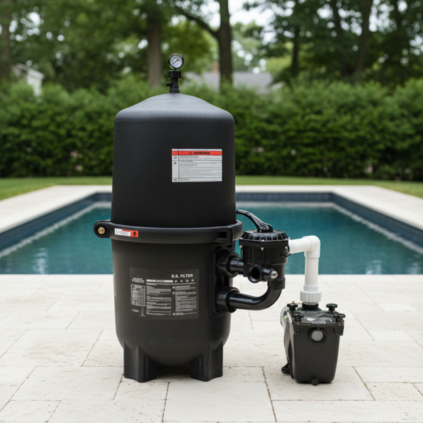 BLUE TORRENT 6060 DE Filter Tank With Valve & 1.5HP Dual Voltage Single Speed Pump