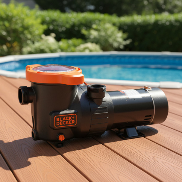 BLACK.+ DECKER 1 HP Above Ground Swimming Pool Pump