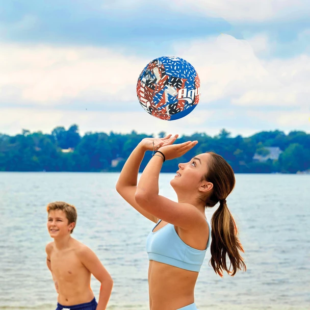 Patriotic Gripped Waterproof Volleyball Red, White, & Blue