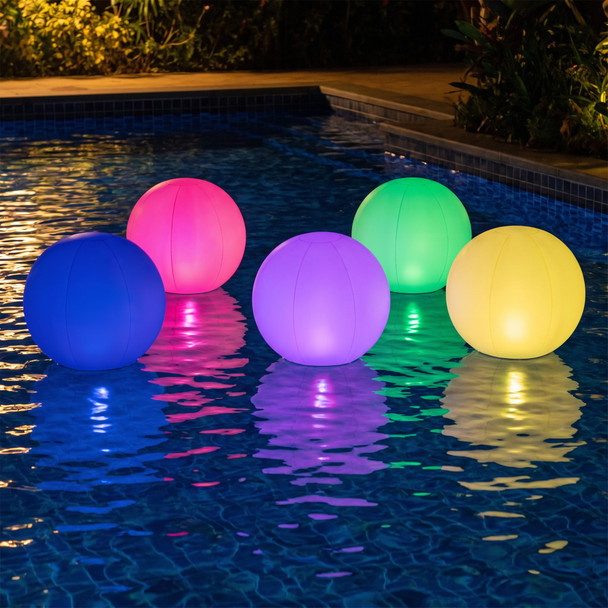 LED Inflatable Solar Globe Lights - Waterproof Grommet for Hanging Option