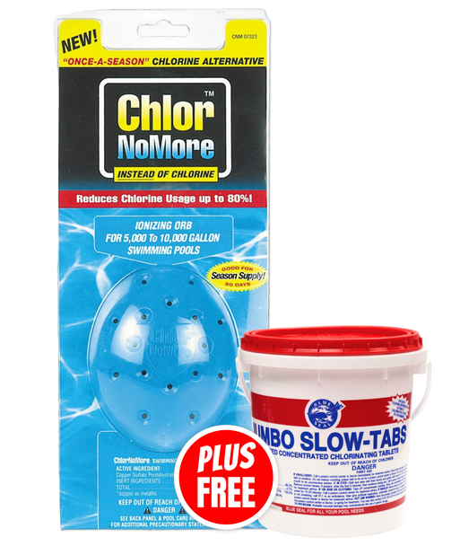 Chlor NoMore Blue Orb + 8 Lbs Jumbo Tab Chlorine For Pools Up To 10,000 Gallons