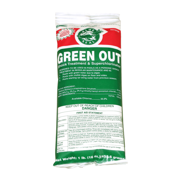 Green Out Premium Pool Shock 1 lb Bags Fast Acting Formula