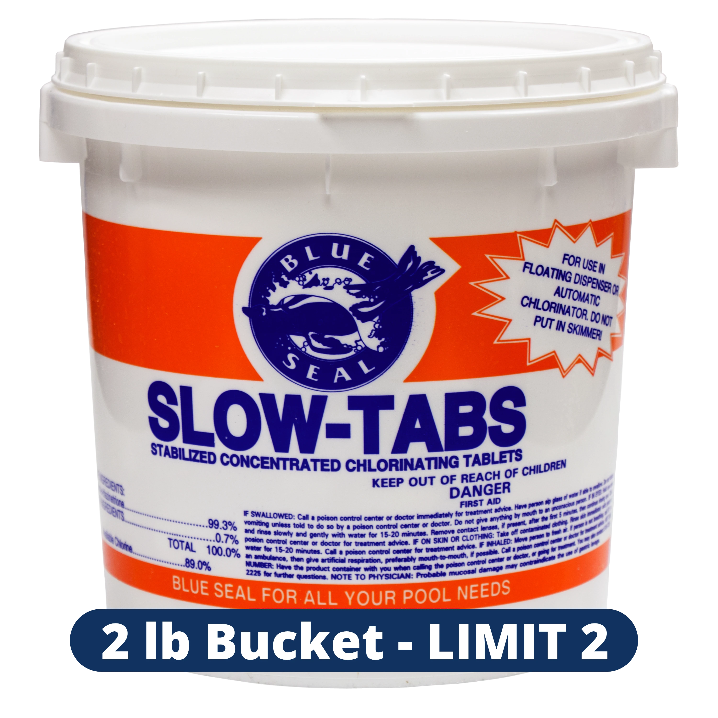 2 lb.  1 Inch Slow Tab Swimming Pool Chlorine - LIMITED TIME OFFER