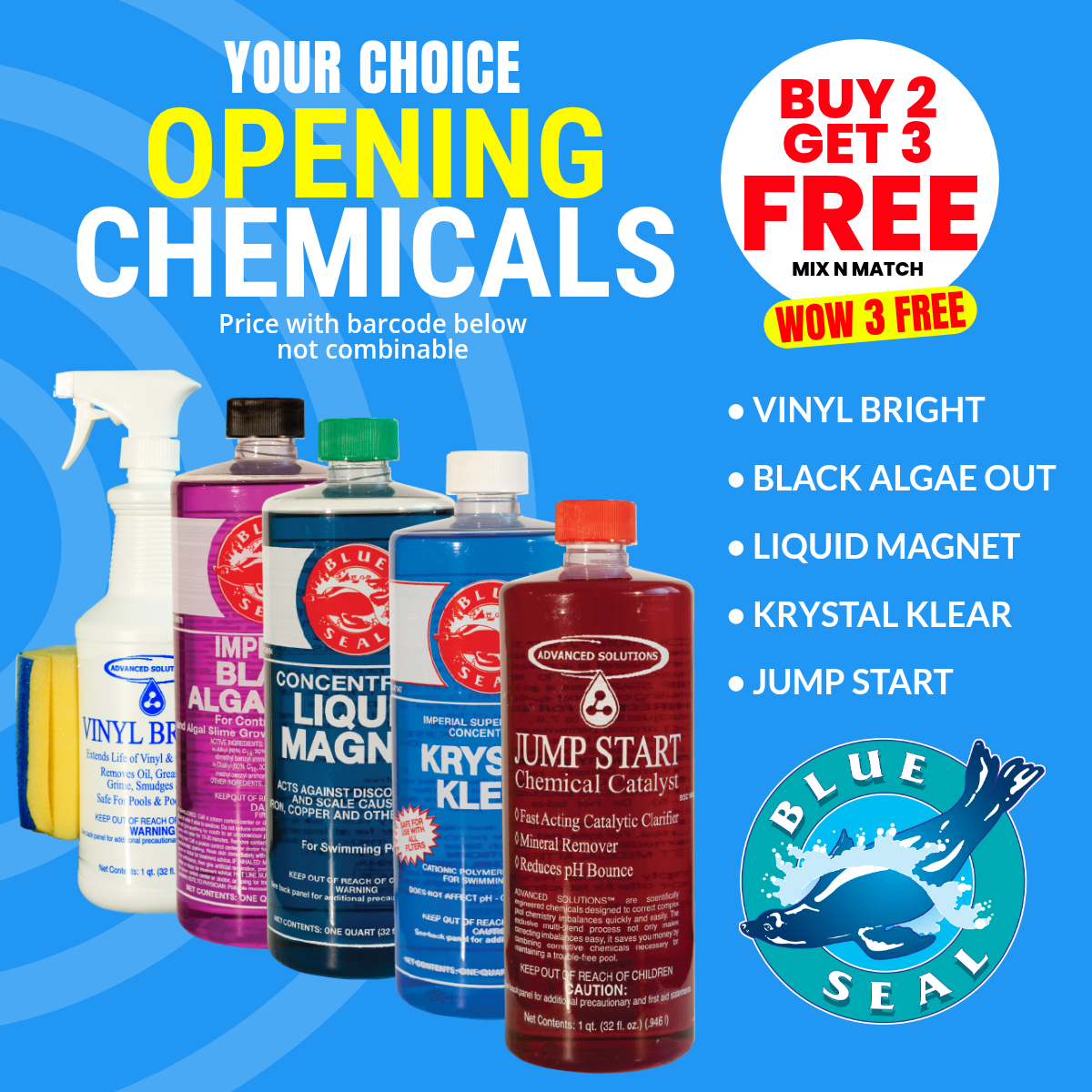 Opening Chemicals Buy 2 Get 3 Free