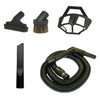 Universal Central Vacuum Garage Tool Set with Stretch Hose – 5-Piece Cleaning Kit 