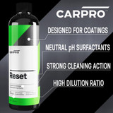 CARPRO Reset Intensive Car Shampoo is a concentrated wash with a high dilution ratio and provides strong cleaning action.