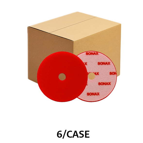 SONAX Red Dual Action Hard Cutting Pad - 5.5 Inch (Case of 6) - SON-493400