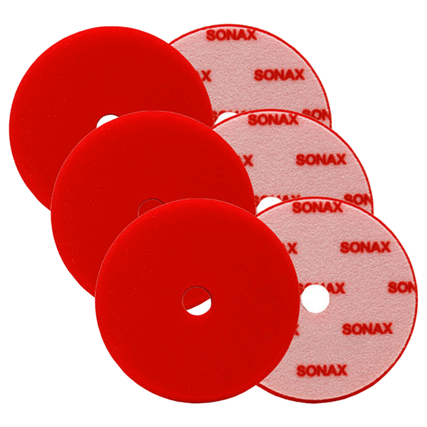 SONAX Red Dual Action Hard Cutting Pad - 5.5 Inch (Case of 6) - SON-493400