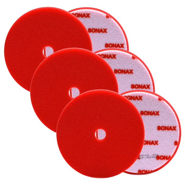 SONAX Red Hard Cutting Polishing Pad - 6.5 Inch (Case of 6) - SON-493441