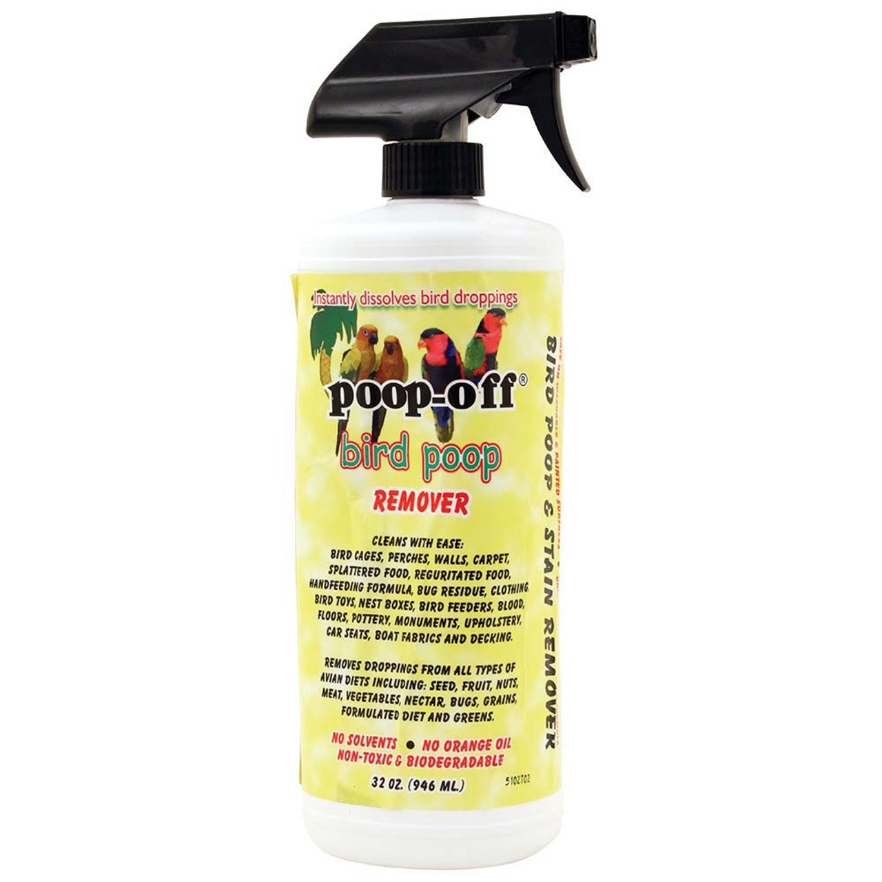 Poop Off Bird Poop Remover 32oz (.95 l) Spray Top - Windy City Parrot