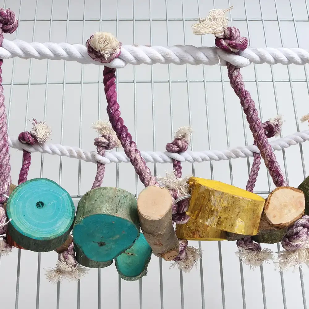 Toy Rope Ladder Jungle Wood and Rope Ladder Parrot Toy - Northern Parrots