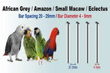 Parrot Cage Bar Spacing Info