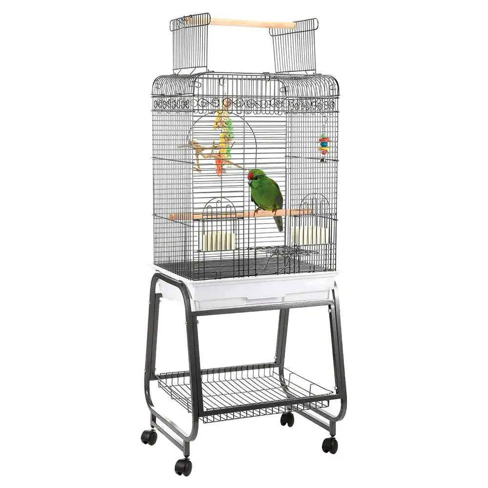View of Cuba Open Top Pet Bird and Small Parrot Cage with Stand - Northern Parrots