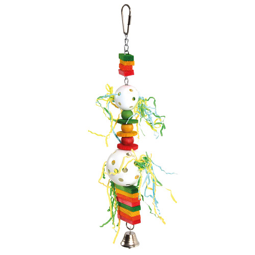 chew and ball hanging parrot toy