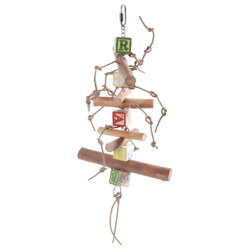 abc wood rolls stacker parrot toy