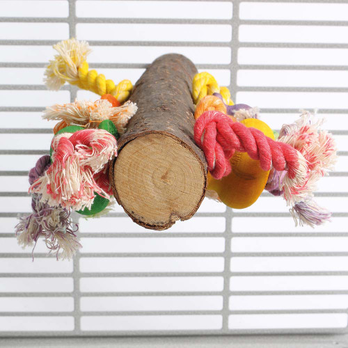 Preening Perch Wood & Rope Toy 3