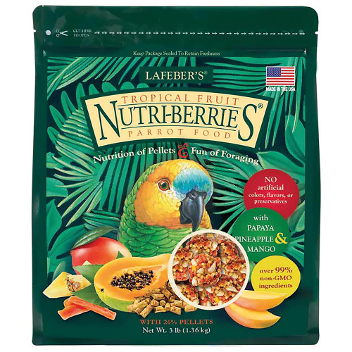 Lafeber NutriBerries Tropical Fruit 1.36kg Complete Parrot Food Pack