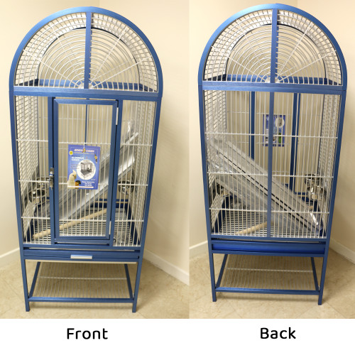 ***Collection Only*** King`s Aluminium ACA2522 Arch Top Parrot Cage Blue - Front & Back