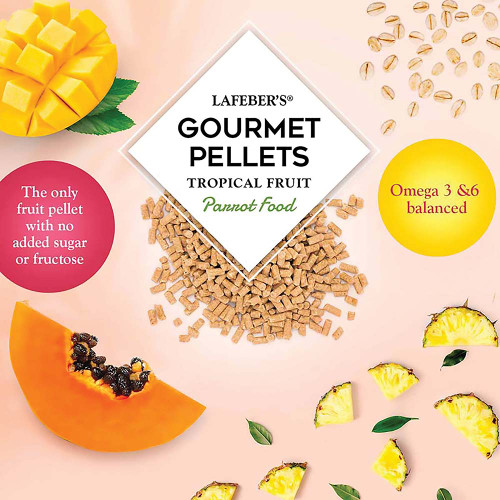 Lafeber Gourmet Pellets Tropical Fruit 1.8kg Complete Parrot Food Case of 4 2
