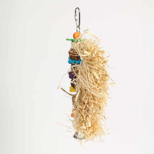 Tassel Time Mahogany Pod and Corn Husk Stack Parrot Toy