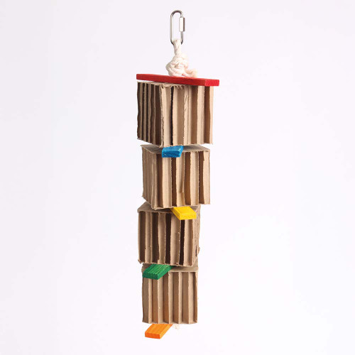 Shredding Tower Honeycomb Cardboard Parrot Toy - Large 1 Shredding Tower Honeycomb Cardboard Parrot Toy - Large 1