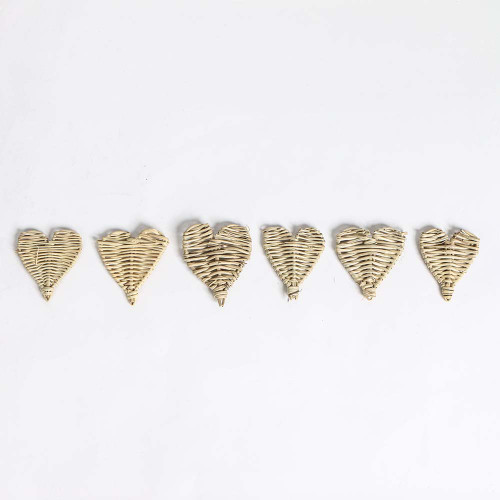 Pack of 6 Small Woven Vine Hearts Parrot Toy Making Parts