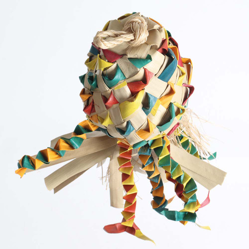 Kiss Pinata Small Natural Woven Palm Leaf Parrot Toy 5