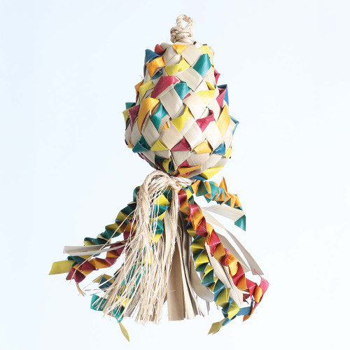 Kiss Pinata Small Natural Woven Palm Leaf Parrot Toy 4