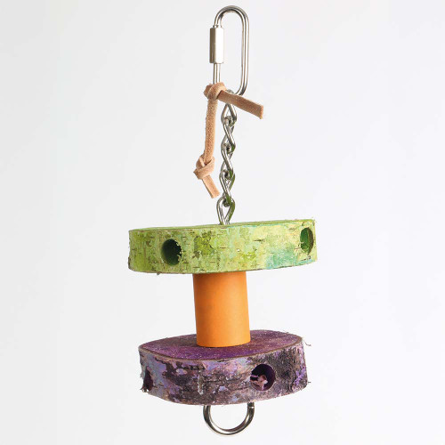 Foraging Birch Wood Stacker Parrot Toy Small