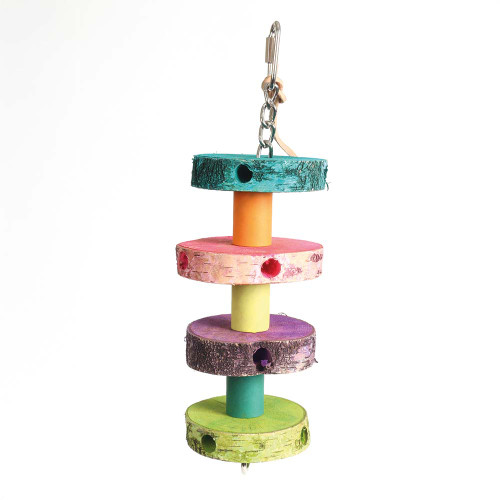 Foraging Birch Wood Stacker Parrot Toy Medium 1